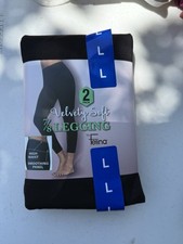 New Felina Women's Velvety Soft Legging 2-pack High Waist Black Size Large 10-12