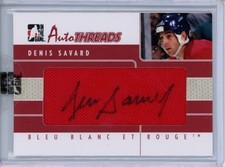 2008-09 ITG Bleu Blanc et Rouge Denis Savard AutoThreads Autograph Jersey #d 1/1