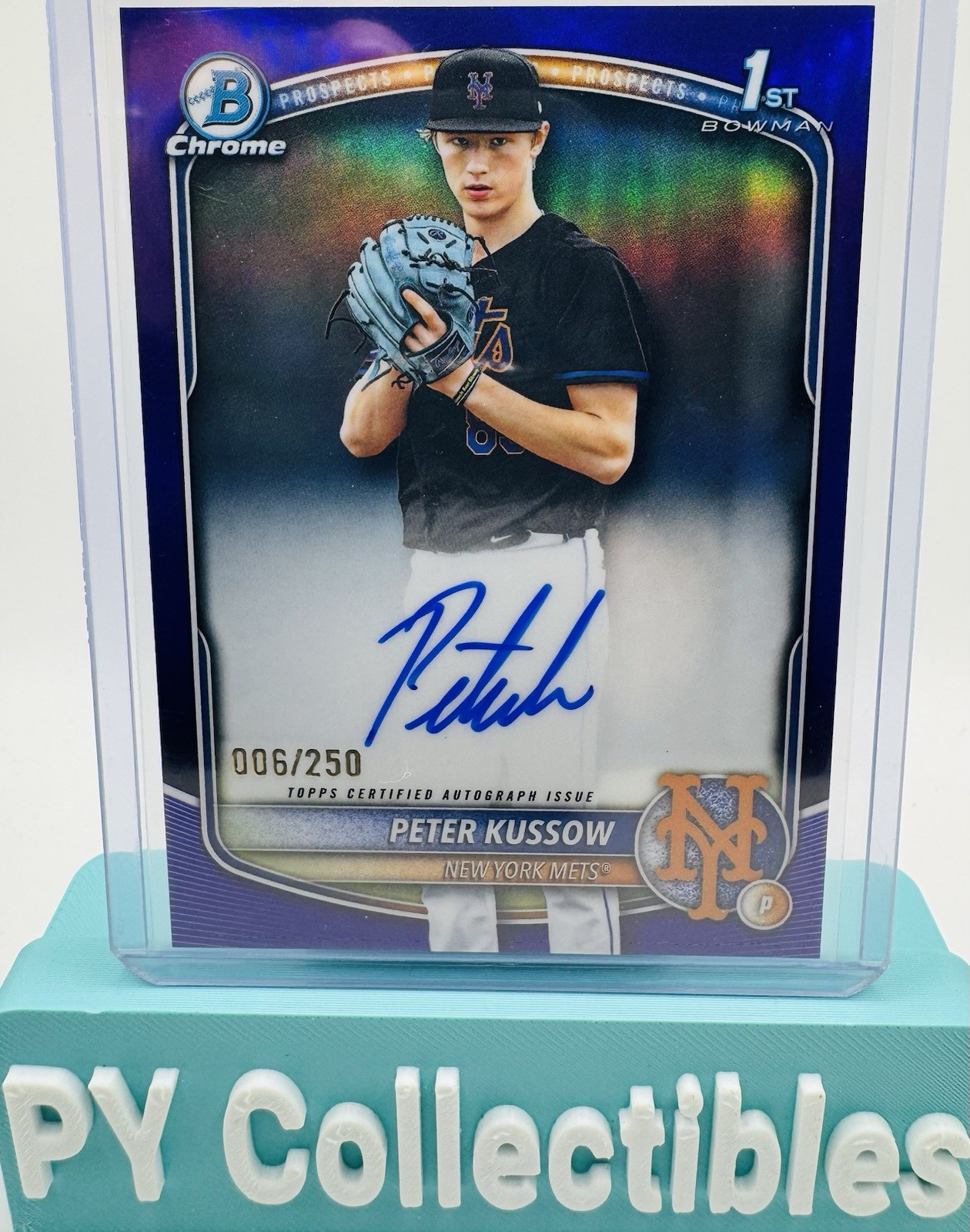 2025 Bowman Draft Peter Kussow 1st Bowman Chrome Purple Refractor Auto /250 J1