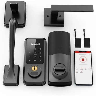 Hornbill Smart Keyless Entry Door Lock with Handle   Electronic Keypad Deadbolt,
