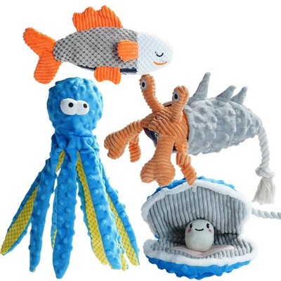 Nocciola 4 Packs Crinkle Squeaky Dog Toys for Aggressive Chewers, Tough Durab...