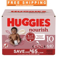 Huggies Nourish Baby Wipes Cocoa  Shea Butter 10 pk., 640 Wipes