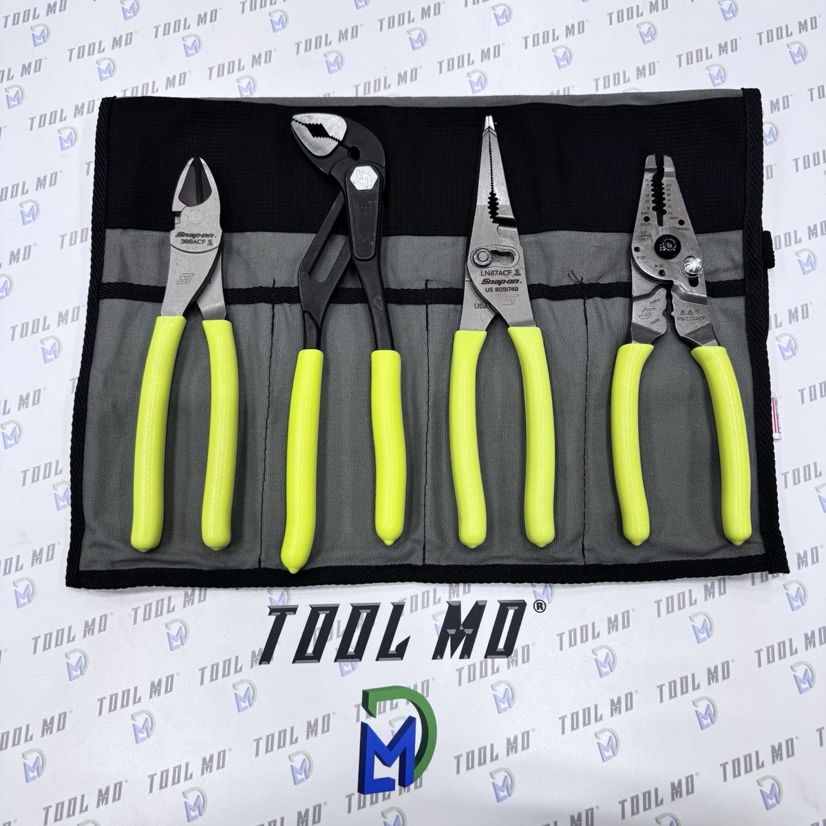 Snap-on Tools USA NEW 4pc HI VIZ YELLOW Plier Set PL4TGKB1HV | eBay