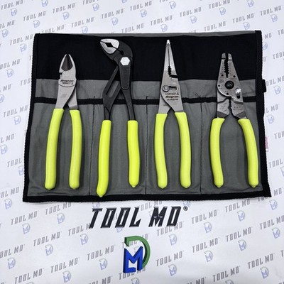 Snap-on Tools USA NEW 4pc HI VIZ YELLOW Plier Set PL4TGKB1HV | eBay