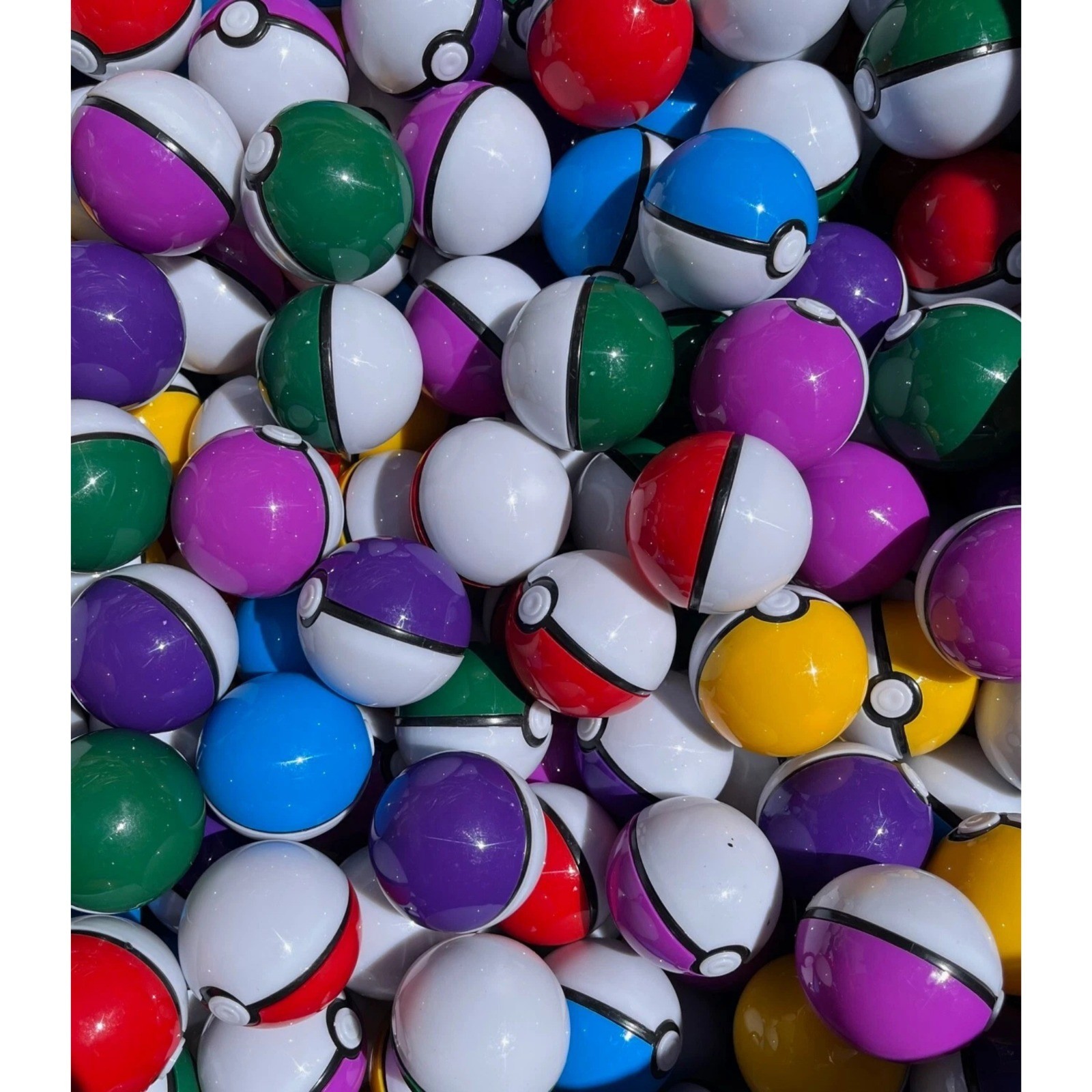 Mini 2&rdquo; Pokeball Action Figures Kids Bday Party Favor Gift Cake Topper Machine