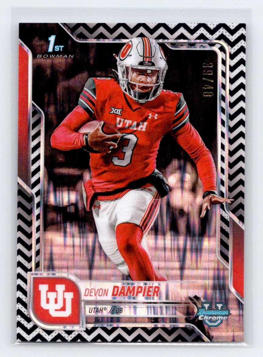 Devon Dampier 2025 Bowman University Chrome #3 Black & White Stealth /48