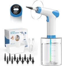 Ear Wax Removal Kit,2025 Electric Ear Cleaner with 12 Cleaning Modes Water Temp