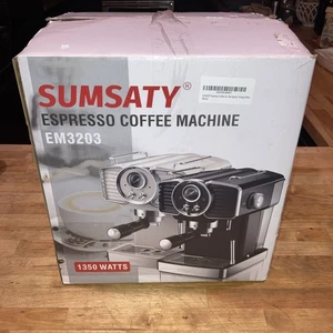 Sumsaty EM3203 Espresso Machine 1350W 1.8L RETRO WHITE NEW 