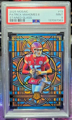 2025 Panini Mosaic - Stained Glass Patrick Mahomes II SG #13 - Case Hit PSA 9