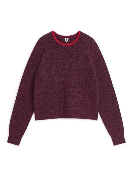 Women ARKET Sweater Burgundy Alpaca S