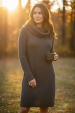 Philosophy Ribbed Knit Long Sleeve Sweater Dress with Cowl Neck