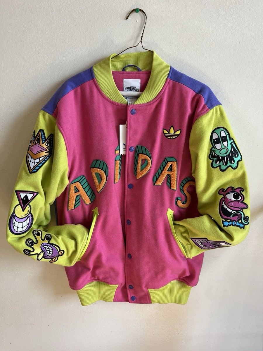 アディダス adidas SPFC ブラジル カバリーニョ マスコット 希少 Jeremy Scott Adidas Kenny Scharf Varsity Jacket Small | eBay