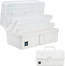 13 Inch Art Craft Organizer Storage Box with 3 Layer, Multipurpose Plastic Tool