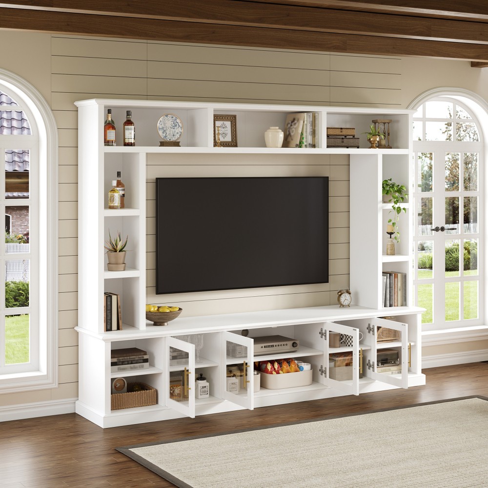 Entertainment Center Wall Unit for TVs up to 80",All-in-One Entertainment Center