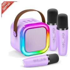 Portable Mini Karaoke Machine - 30 Days Karafun  3 Wireless Microphones 