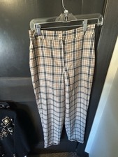 Nasty Gal Sz 4 NWT Check Tapered High Waisted Pants