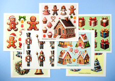 Christmas Holidays Trees Presents Gingerbread Nutcracker Mini Sticker Sheets Set