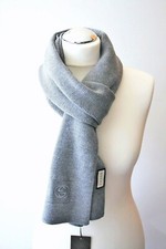 GUCCI 325806 Unisex Schal 25x180 100% Wolle grau NEU