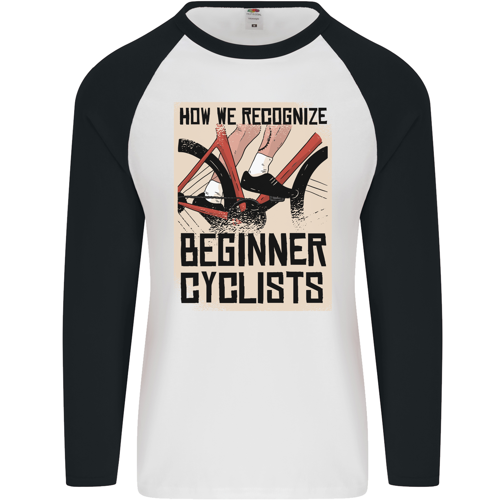 Funny Novice Cyclist Long-Sleeve Baseball Tee for Men