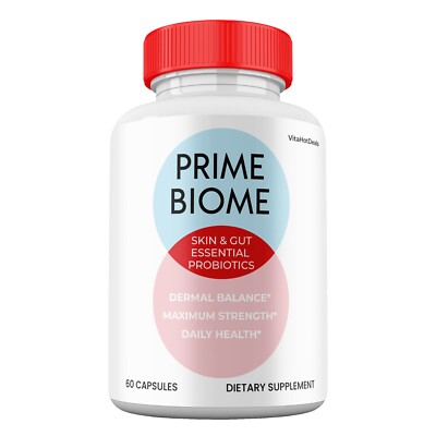 Prime Biome Supplement for Healthy Skin and Gut, Advanced Max Strength (1 Pack)