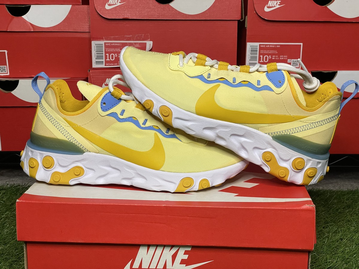 NEW Nike React Element 55 Yellow White Blue Women's Size DS With Box