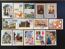 FDC LOT DE 14 CARTES POSTALES 1er JOUR FRANCE FR 1974 TOUTES DIFFERENTES