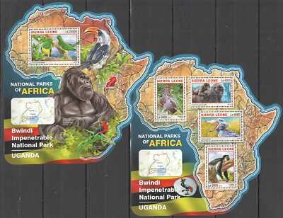 LS860 2016 SIERRA LEONE ANIMALS NATIONAL PARK BWINDI KB+BL MNH STAMPS ...