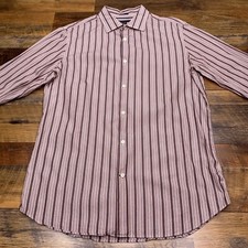 Banana Republic Slim Fit Shirt Mens Large 16-16.5 Italy Button Up Striped
