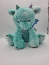 FAO Schwarz Glow Brights Plush 12" Dragon Lights Sounds Roars WORKS