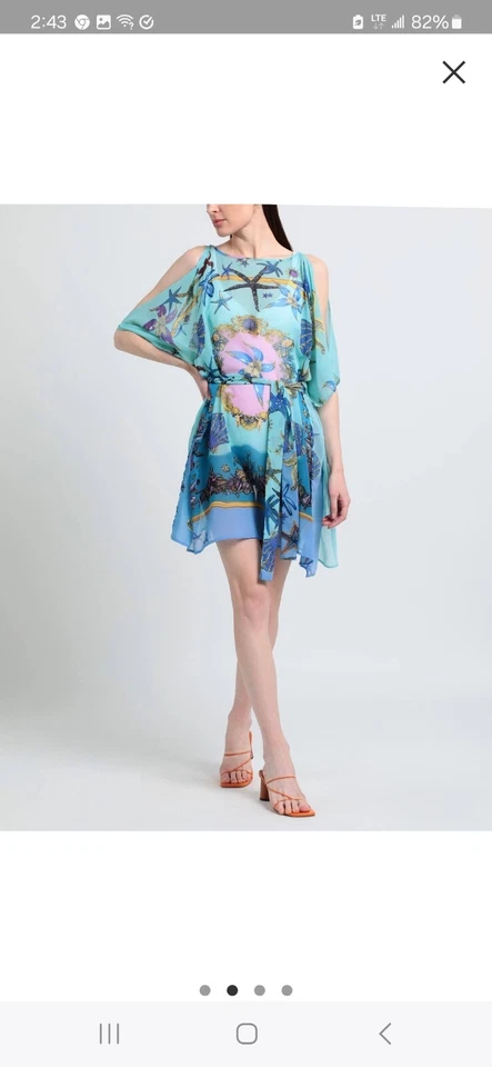 Túnica feminina Versace Trésor de la Mer natação cover-up tamanho único - Imagem 2 de 4