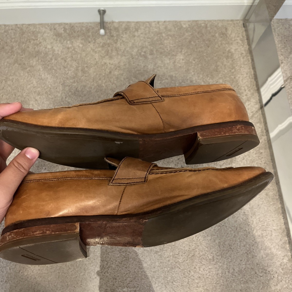 Cole Haan Warner Grand 360 Penny Loafers Brown Leather Mens  display picture 1