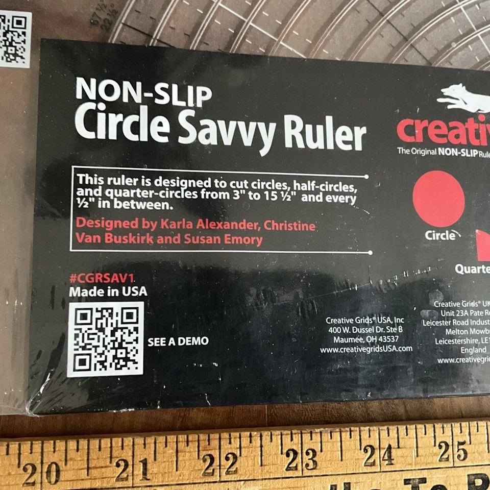 Creative Grids Circle Savvy Quilt Ruler (CGRSAV1) New Mint A+ - Image 3 of 4