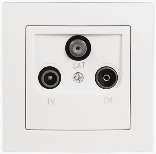 Kopp 335026184 – Presa Da Parete Per Antenne TV/Radio/SAT Modello Paris – Colore Bianco, Installazione Professionale
