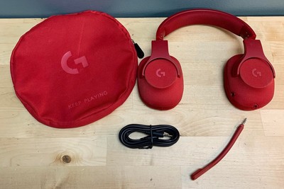 Logitech G433 7.1 Wired Gaming Headset Fire Red For Parts Or Repair 1269