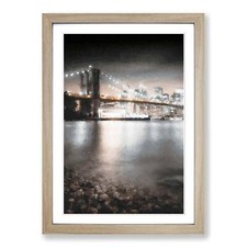 Brooklyn Bridge New York City Abstract Art Framed Canvas Wall Art Print Picture