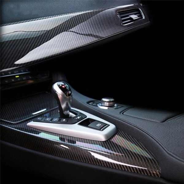 5D High Gloss Black Carbon fiber Vinyl Automotive Car Wrap Film Interior 12x60" Foto 3 de 4