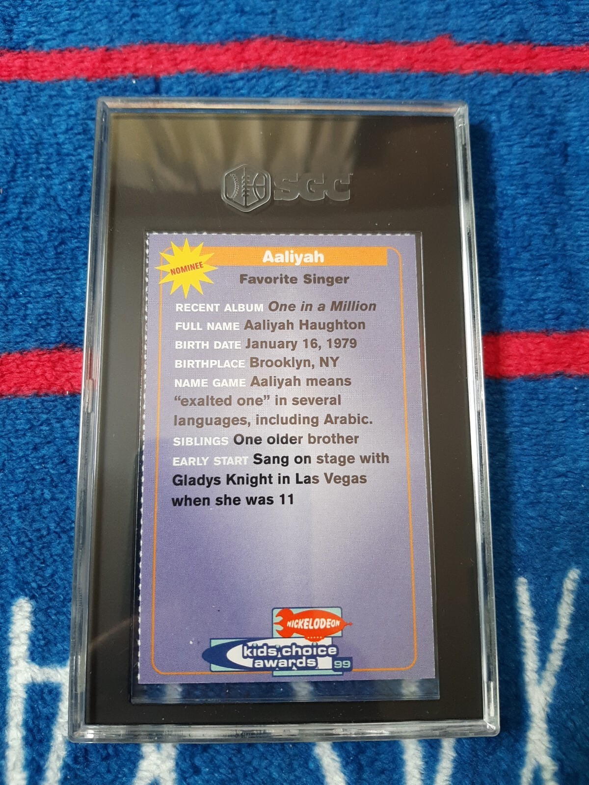 Aaliyah SGC 7 1999 NICKELODEON Magazine Kids Choice Awards card - Picture 2 of 2