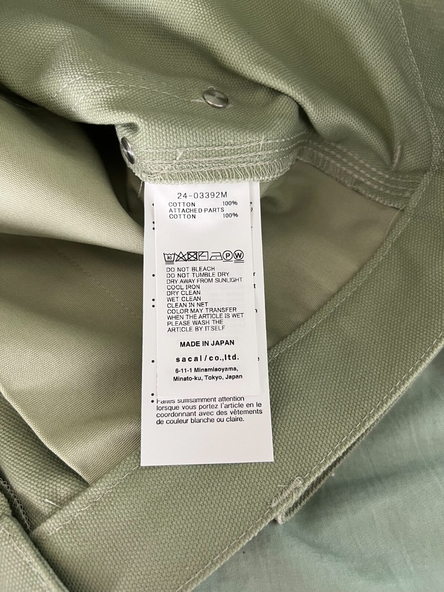 sacai x Carhartt WIP Duck Shorts - Size JP 4 - Green - NEW sacai x Carhartt WIP Duck Shorts - Size JP 4 - Green - NEW