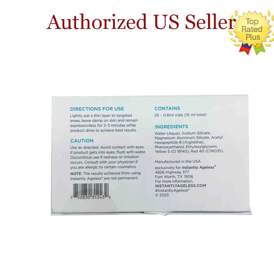 Instantly Ageless, Al instante sin edad Antiarrugas Instant 25 vials - Image 3 of 4