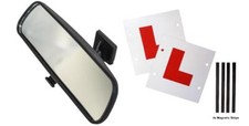 Wide Angle Rear View Car Interior Stick On Mirror Child Safety + L Plates