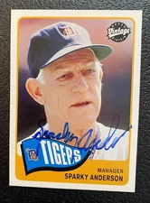 Sparky Anderson 2003 Upper Deck Vintage #195 signed auto autograph Tigers / Reds