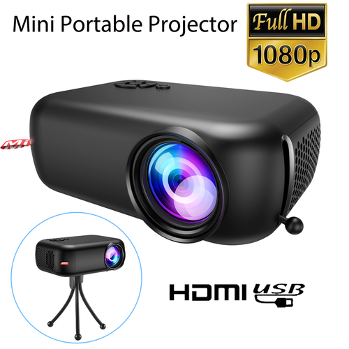 XGODY Tragbarer Mini Projektor High Definition 1080P LED Beamer FHD Heimkino DE - Afbeelding 1 van 28