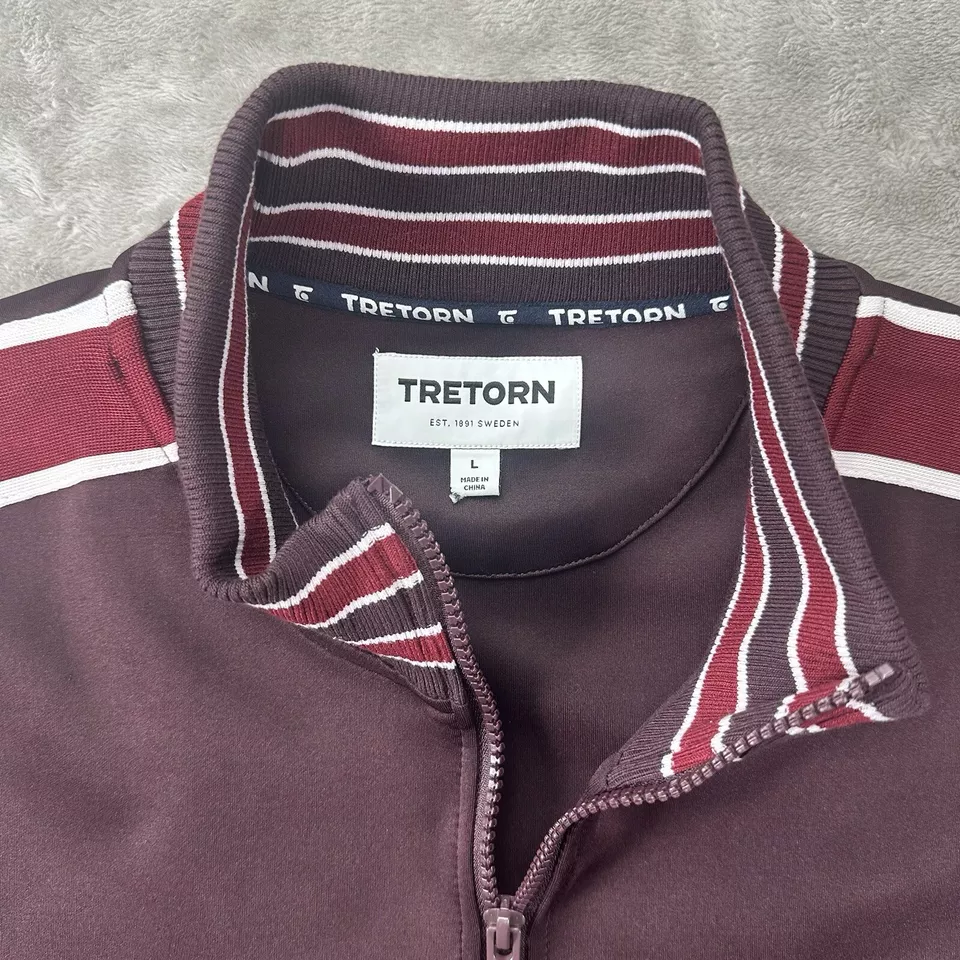 Куртка спортивная мужская Tretorn на молнии темно-бордовая размер большой - Изображение 3 из 4
