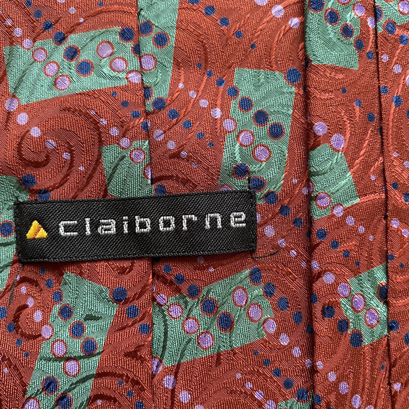 Claiborne Red Multi Colored Patterned 100% Silk T… - image 7