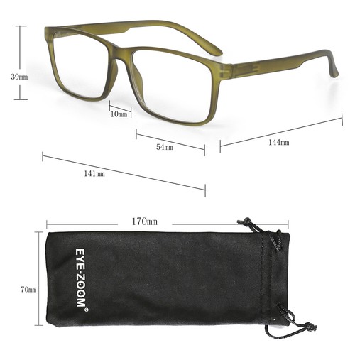 EYE ZOOM 5 Pack Rectangular Plastic Frame Reading Glasses for Men and Women - Picture 32 of 39