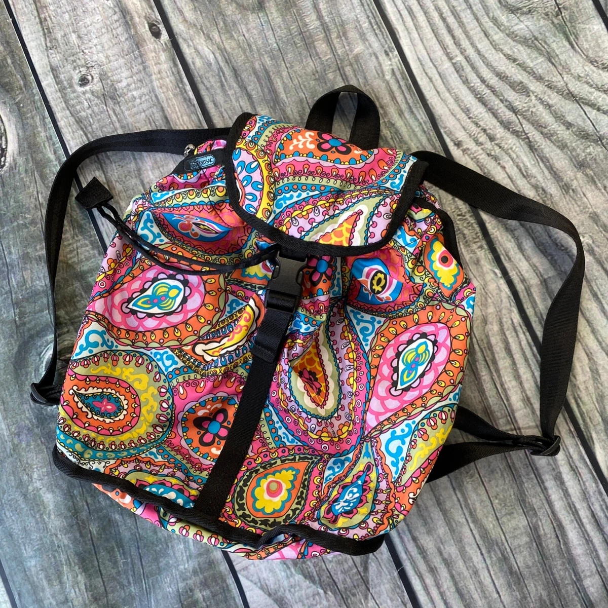 EUC LeSportSac Backpack in Tilt A Whirl Paisley LeSportsac Backpack Tilt-a-Whirl Paisley Print Drawstring  main image 3