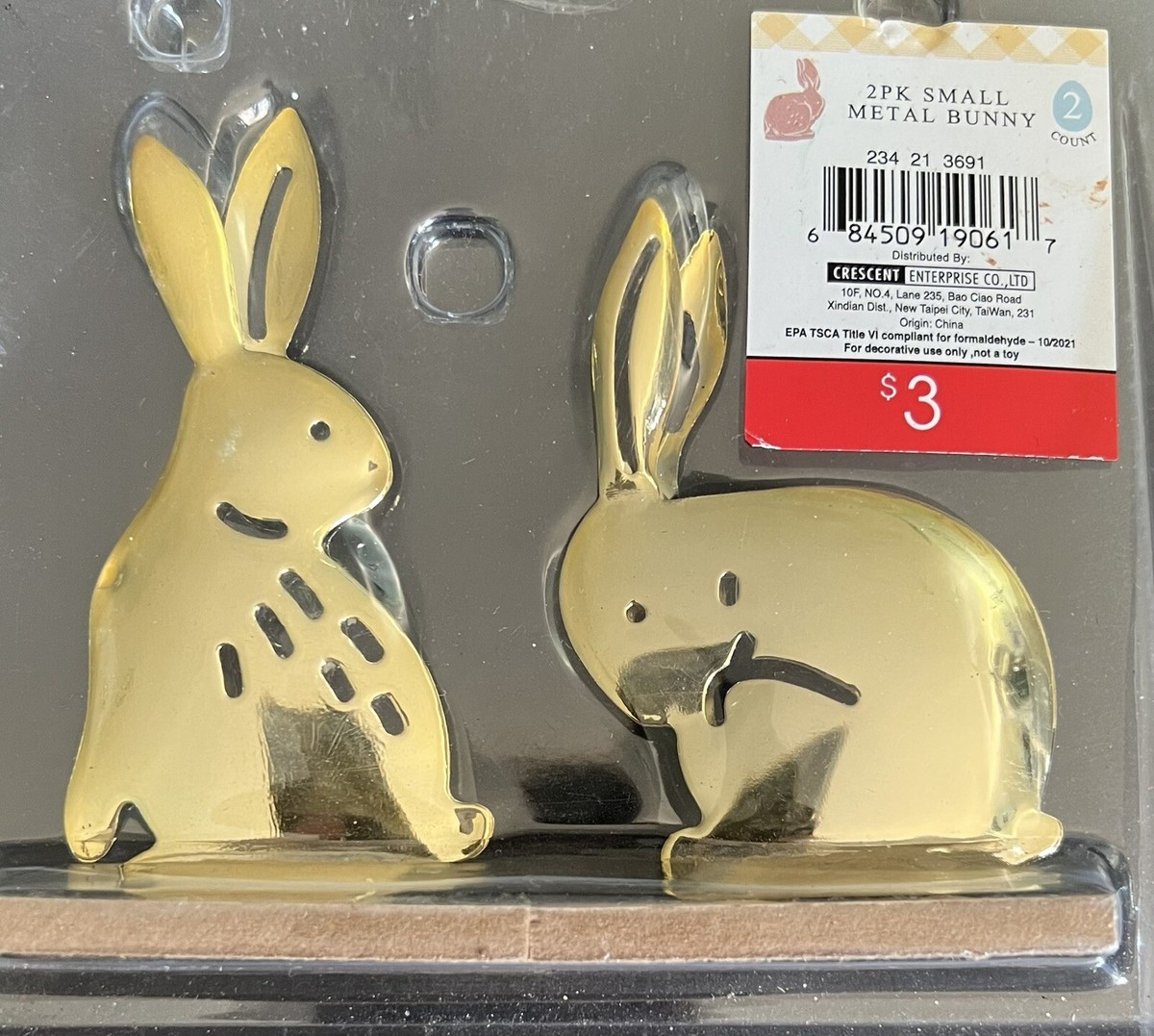 2pk small metal bunny Gold Color - A0030 | eBay