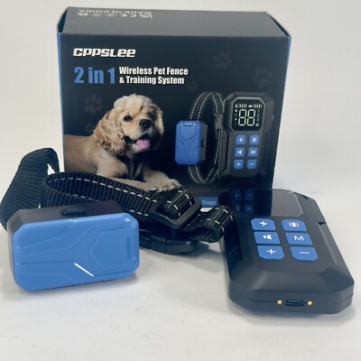 CPPSLEE 2 IN 1 WIRELESS PET FENCE & TRAINING SYSTEM *OPEN BOX*