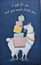 LLAMA Alpaca BABY Greeting Card Gift Card Money Enclosure Baby Shower Gift