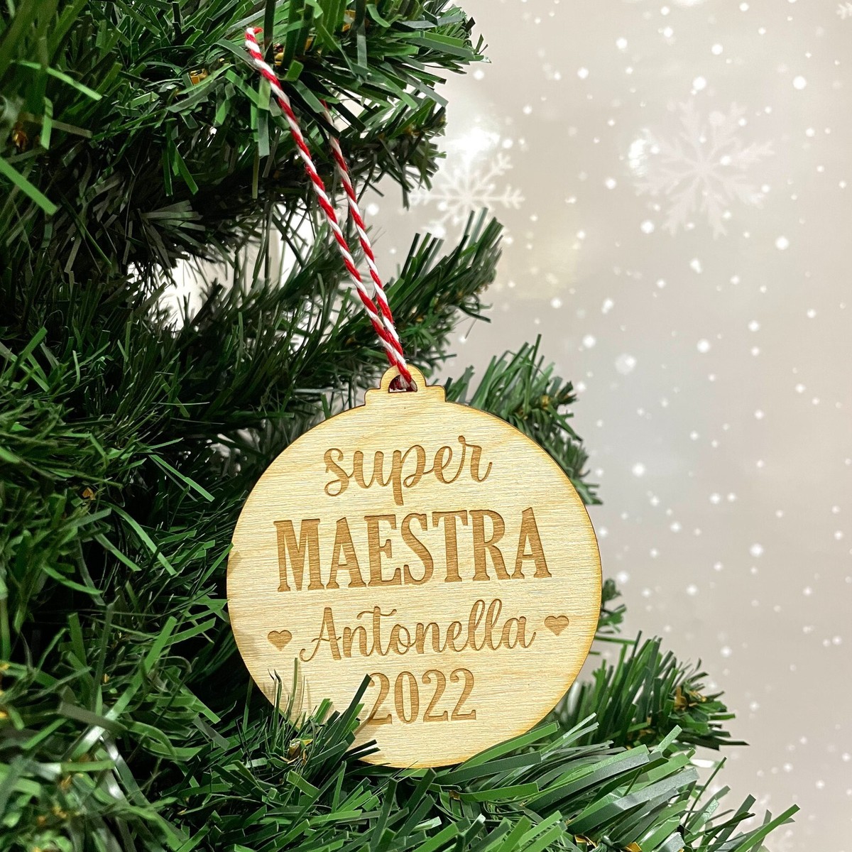 Pallina Di Natale In Plexiglass Trasparente Personalizzata Con Nome E Dedica Idea Regalo Per Maestra